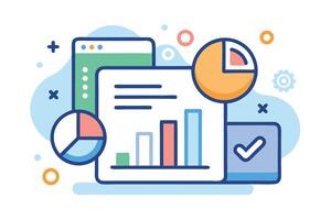 Colorful Charts Graphs Presentation Interface Statistics Data Information Design vector