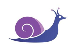 Simple Abstract Snail Design with Purple Shell Isolated on White Background vector