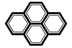 Geometric Honeycomb Structure with Connected Hexagons on Transparent Background vector