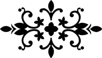 Decorative Floral Ornament with Swirls Isolated on Transparent Background vector