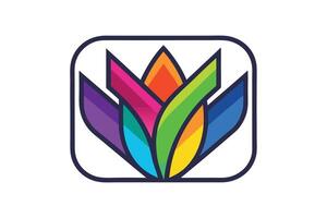 Modern Colorful Petals Design Rounded on White Background vector