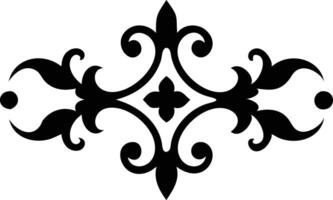 Elegant Black Floral Scrollwork Design Element on White Background Isolated vector