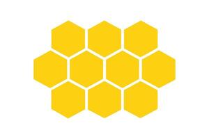 Gold Honeycomb Pattern Flat , Geometric Hexagon Shapes, On White vector