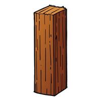 Cartoon Timber with Rough Cut Edges, Brown Wood Grain Texture, on transparent background vector