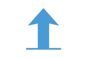 Upward Sky Blue Arrow Simple Design, Pointing, Directional, Navigation on White vector