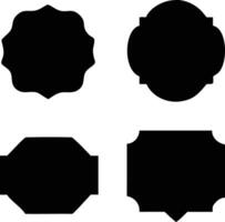 Four Black Shaped Frames Silhouettes Set on a Transparent Background Design vector