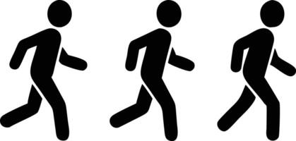Minimalist Stick Figures in Motion, Transparent Background, vector