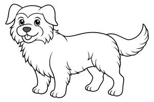 Cartoon Dog Outline with Friendly Expression and Clean Lines vector