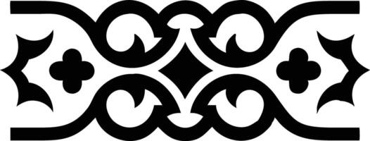Decorative Black Filigree Ornament on White Background, Swirls and Geometric Shapes vector