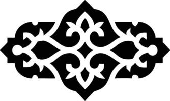Decorative Ornament Shape, Intricate Floral Elements, Geometric Details, Isolated Design vector