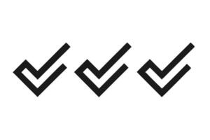 Three Black Checkmarks, Approval Confirmation Symbols on Transparent Background vector