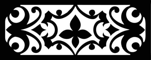 Abstract Border Design with Floral and Scroll Elements on Transparent Background vector