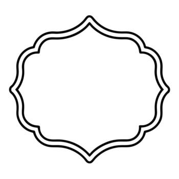 Elegant Shape with Double Line Border on White Background vector