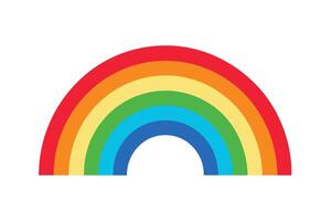 Rainbow Arch Vibrant Bands of Color on White Background vector