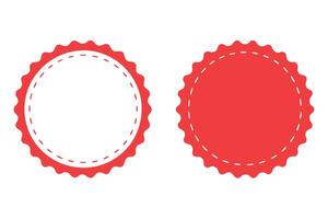 Two Red Circular Rosettes with Decorative Edges and Dotted White Outlines vector
