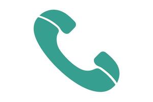 Teal Phone Receiver Icon on a Transparent Background Simple Style vector