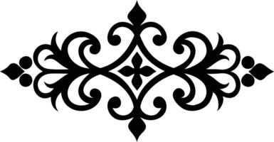 Decorative Divider Ornament, Symmetrical Floral Scrollwork with Elegant Swirls, Motif Design vector