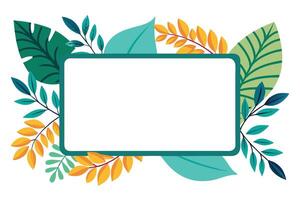 Decorative with Colorful Tropical Leaves and White Background, Botanical Design vector