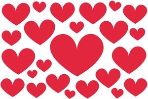 Hearts Pattern in Red , Various Sizes Isolated on White Background, Seamless Repeat vector