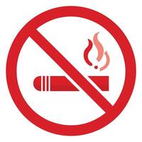 Red No Smoking Symbol with Circle and Slash on Transparent Background vector