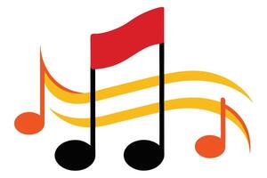 Playful Arrangement of Colorful Music Notes, Isolated on a White Background, Simple Style vector