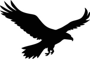 Hawk Silhouette Soaring, Wings Spread, Transparent Background, Wildlife Predator, vector