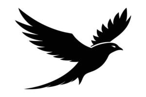 Flying Bird Silhouette Design with Wings Isolated on Transparent vector