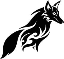 Fox with Tribal Style Design isolated on Transparent Background vector