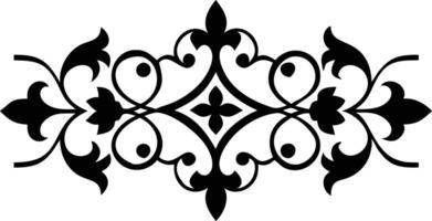 Ornate Floral Divider with Elegant Design Elements on Transparent Background vector