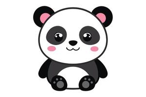 Adorable Panda with Soft Colors and Round Shapes on White vector