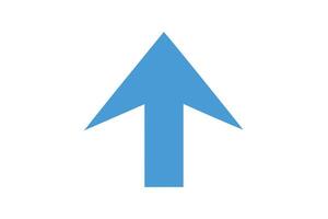Blue Arrow Pointing Upwards on White Background Simple Design Element vector