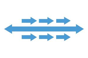 Blue Arrows in Opposite Direction on White Background Indicating Movement vector