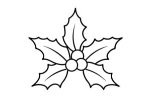 Holly Berry Cluster Icon with Black Outline and Transparent Background Design vector