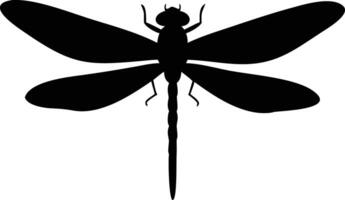 Dragonfly Silhouette with Transparent Background Insect Design vector