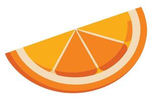 Citrus Fruit Slice, Bright Orange Color, Simple Design, Isolated on White vector