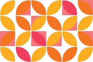 Symmetrical Orange Floral Patterned Design on White Background Tile Texture Art vector