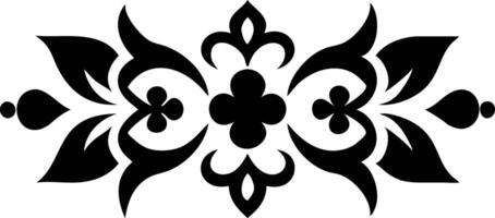 Floral Ornament Design with Clover and Leaf Elements on a White Background vector
