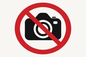 No photography digital camera icon with red prohibition sign, symbol on a white background vector