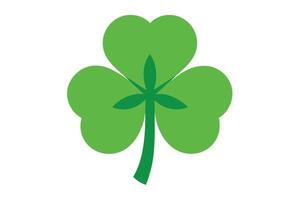 Green Shamrock with Three Leaves on White Background. Saint Patrick's Day vector