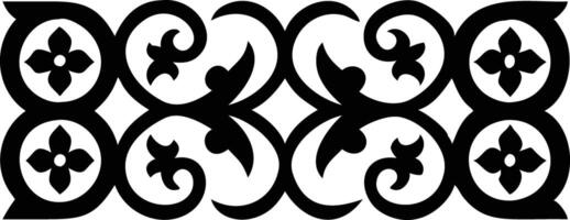 Intricate Black Border with Floral and Swirls Pattern on White Background Design vector