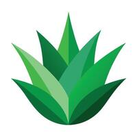 Green Leaves Sprout Design in Flat Style with a White Background Isolated vector