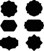 Assorted Black Silhouette Shapes with Decorative Borders on White Background vector