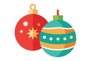 Two Flat Design Baubles with Stars and Stripes on a White Background vector