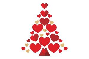 Heart Shaped Valentines Arrangement, Red Hearts Grouped on White Background Design vector