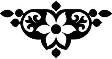 Elegant Floral Silhouette Design with Intricate Leaf AIzaSyA-lYJZeTq8zMSG6z1oqVlFSgy25gPB8Ig Swirl Detail on White vector