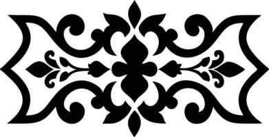 Flourish Ornament Black Pattern on White Background Decorative Floral Element vector