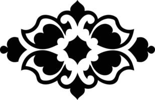Abstract Ornament Design Symmetrical, Floral, Black and White, Isolated vector