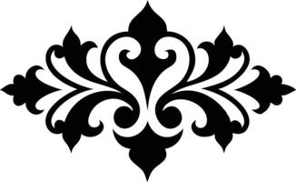 Black Floral Ornate Scroll Design Element Isolated on a White Background vector