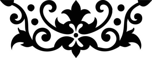 Decorative Filigree Design with Floral Elements Isolated on White Background vector