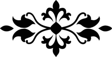 Symmetrical Floral Ornament Design with Elegant Black Decorative Elements vector